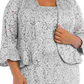 Vestido de renda plus size e jaqueta com babados R &amp; M Richards feminino, tamanho 18W, prata