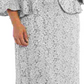 Vestido de renda plus size e jaqueta com babados R &amp; M Richards feminino, tamanho 18W, prata