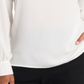 Blusa feminina Billie com gola amarrada, bege, tamanho GG, da Riley &amp; Rae