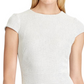 Vestido Ralph Lauren Feminino Marfim com Zíper e Bolinhas, Manga Curta, Gola Joia, Comprimento até o Joelho, Ajuste Flare, Branco, Tamanho 14