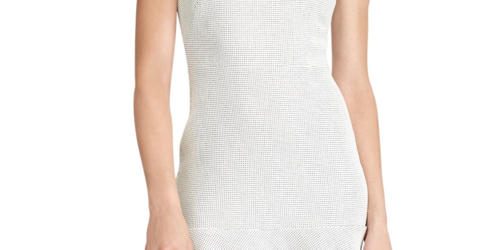 Vestido Ralph Lauren Feminino Marfim com Zíper e Bolinhas, Manga Curta, Gola Joia, Comprimento até o Joelho, Ajuste Flare, Branco, Tamanho 14