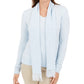 Karen Scott Suéter Feminino com Cachecol Enfeitado Azul Tamanho X-G