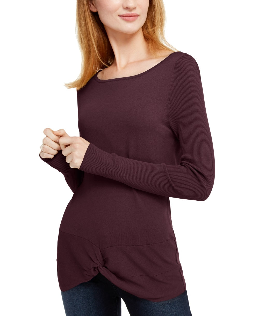 Suéter feminino Twisted da INC International Concepts, vermelho, tamanho pequeno