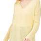 Suéter túnica feminino canelado de manga comprida, amarelo, tamanho pequeno, da INC International Concepts