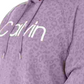 Calvin Klein Moletom com capuz feminino plus size com estampa animal, roxo, tamanho 3X
