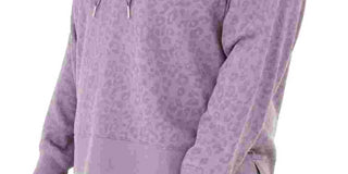 Calvin Klein Moletom com capuz feminino plus size com estampa animal, roxo, tamanho 3X