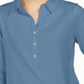 Camisa Supima Cotton Feminina Charter Club Manga 3/4 Azul Tamanho - M
