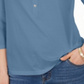 Camisa Supima Cotton Feminina Charter Club Manga 3/4 Azul Tamanho - M