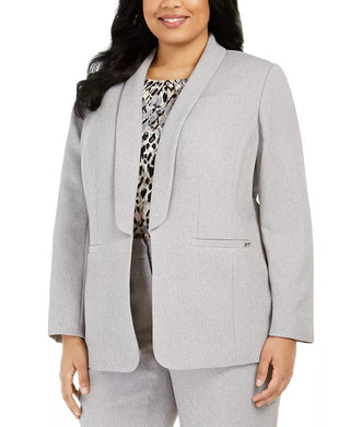 Jaqueta Calvin Klein Plus Parker Twill Open Front Topper Feminina Cinza Tamanho 22W