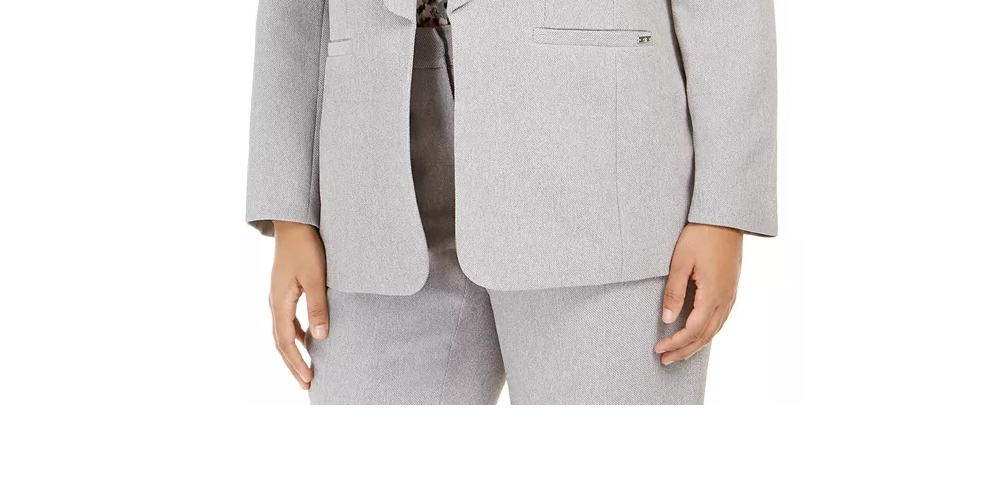 Jaqueta Calvin Klein Plus Parker Twill Open Front Topper Feminina Cinza Tamanho 22W