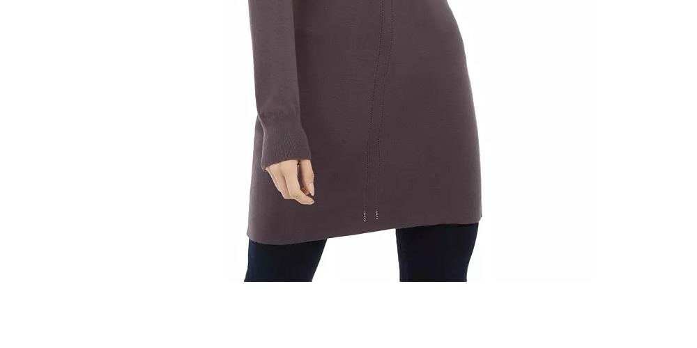 INC International Concepts Suéter Feminino Pequeno Manga Bufante Decote em V Túnica Pulôver Turk Dove Tamanho Pequeno