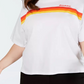 Camiseta feminina Dickies Trendy Plus Size com estampa de listras e logotipo, branca, tamanho XX-G