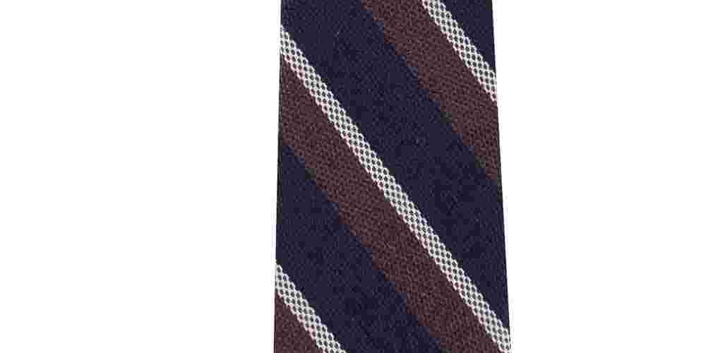 Gravata listrada texturizada fina masculina Tommy Hilfiger marrom tamanho regular