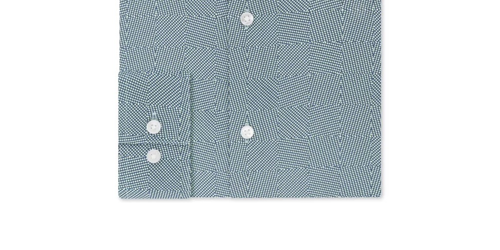 Camisa social masculina Calvin Klein Steel Slim-Fit, sem necessidade de passar, com estampa elástica, tamanho 17x32-33, verde