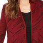 Cardigan estampado feminino JM Collection, tamanho P/M, vermelho