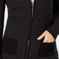 Karen Scott Cardigan Feminino Petite Texturizado com Zíper Frontal Preto Tamanho PSM