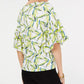 Blusa feminina Alfani Petite com estampa de manga sino, branca, tamanho PXL