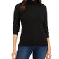 Suéter feminino Charter Club Petite Cable-Knit gola alta preto tamanho pequeno pequeno