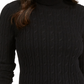 Suéter feminino Charter Club Petite Cable-Knit gola alta preto tamanho pequeno pequeno
