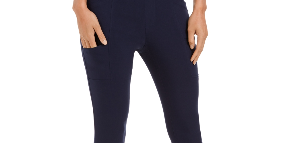 Calça utilitária cropped feminina Style &amp; Co, azul, tamanho 8