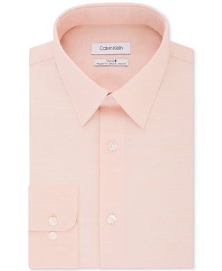 Camisa social Calvin Klein masculina Steel Classic Regular Stretch Performance, tamanho laranja, tamanho 18x34x35