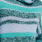 Suéter túnica listrado de manga comprida e gola alta feminino Free People, verde/roxo, tamanho extrapequeno