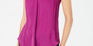 Top curto feminino Alfani com decote em V rosa tamanho 44