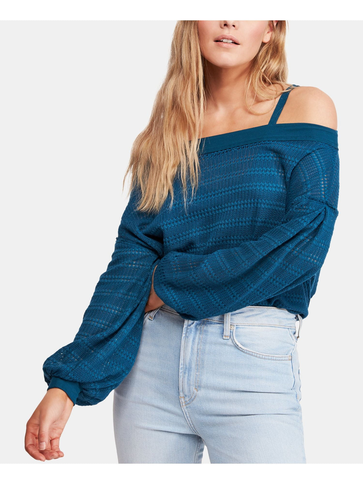 Free People Women's Sistine Hacci Top Blue Size X-Small