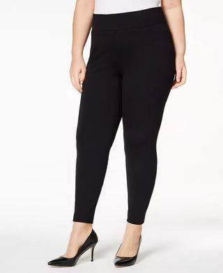 Leggings casuais Alfani Ponte para mulheres, pretas, tamanho 0X