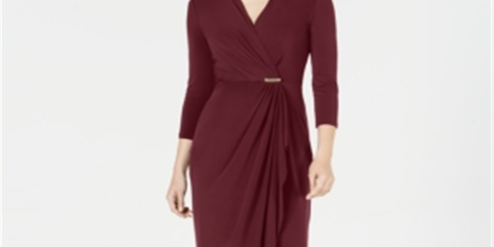 Vestido envelope falso feminino Charter Club Hardware vermelho tamanho XS