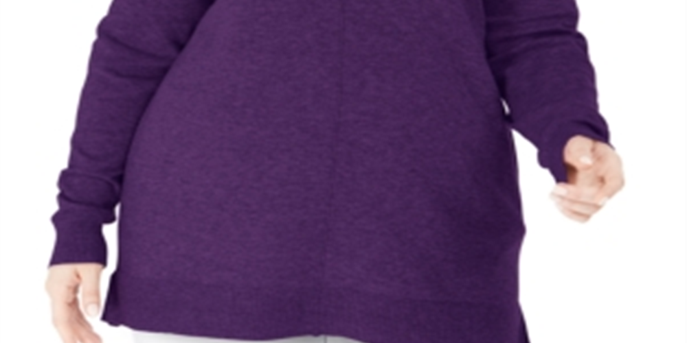 Karen Scott Suéter Feminino Gola Redonda com Acabamento Canelado Roxo Tamanho 0X