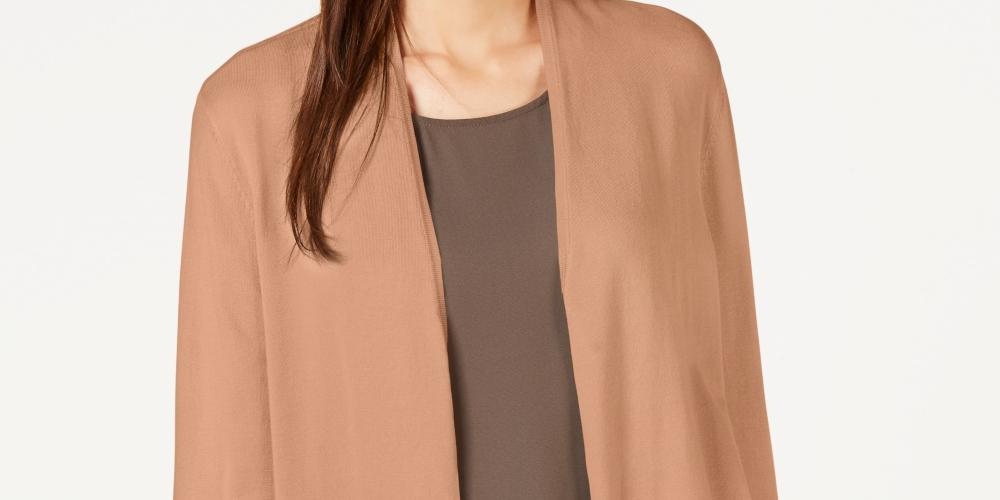 Cardigan feminino Alfani com mangas amarradas, cinza, tamanho extrapequeno