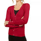 Cardigan feminino pequeno com manga bufante INC International Concepts, vermelho, tamanho PS