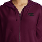 Moletom com capuz Champion Heritage Herringbone com zíper, roxo, tamanho X-S