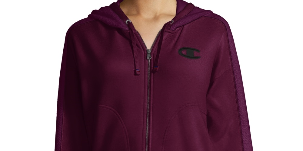 Moletom com capuz Champion Heritage Herringbone com zíper, roxo, tamanho X-S