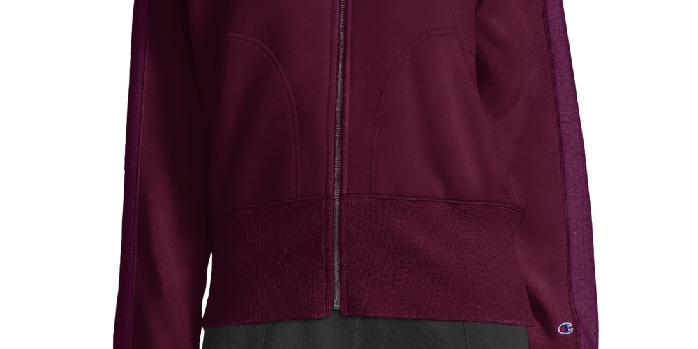 Moletom com capuz Champion Heritage Herringbone com zíper, roxo, tamanho X-S