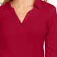 Karen Scott Top feminino pequeno com decote dividido e gola alta, vermelho, tamanho 44