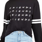 Camiseta gráfica Friends da Warner Brothers Juniors, tamanho pequeno, preta