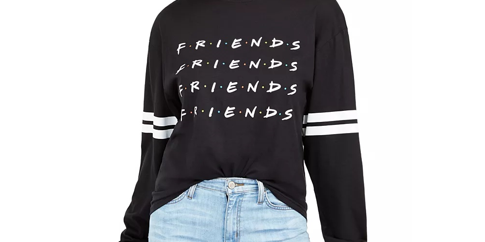 Camiseta gráfica Friends da Warner Brothers Juniors, tamanho pequeno, preta