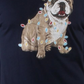 Camiseta masculina com estampa de buldogue natalino, tamanho pequeno, azul, Club Room