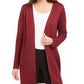 Cardigan feminino Alfani metálico com abertura frontal, vermelho, tamanho X-S