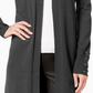 Cardigan feminino com mangas amarradas JM Collection, tamanhos regular e pequeno, cinza, tamanho médio