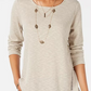 Blusa feminina de malha waffle com detalhe Godet, verde, tamanho X-S