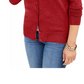 Cardigan feminino de manga comprida com botões frontais, vermelho, tamanho médio