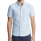Camisa Oxford Ralph Lauren Masculina Allover Pony Manga Curta Azul Tamanho XS