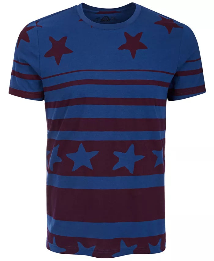 Camiseta masculina American Rag Stars &amp; Stripes azul tamanho XX-G