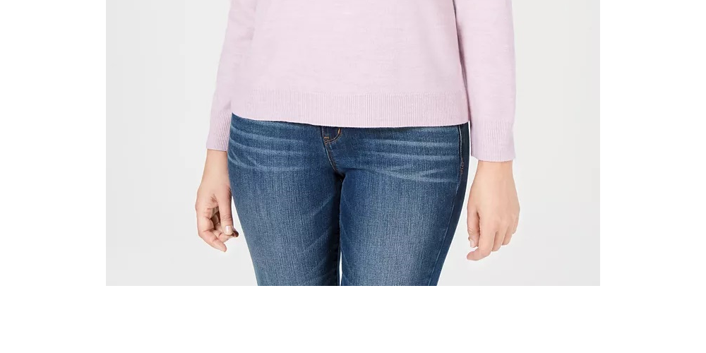 Karen Scott Suéter feminino de gola alta, tamanho pequeno, rosa, tamanho pequeno, GG