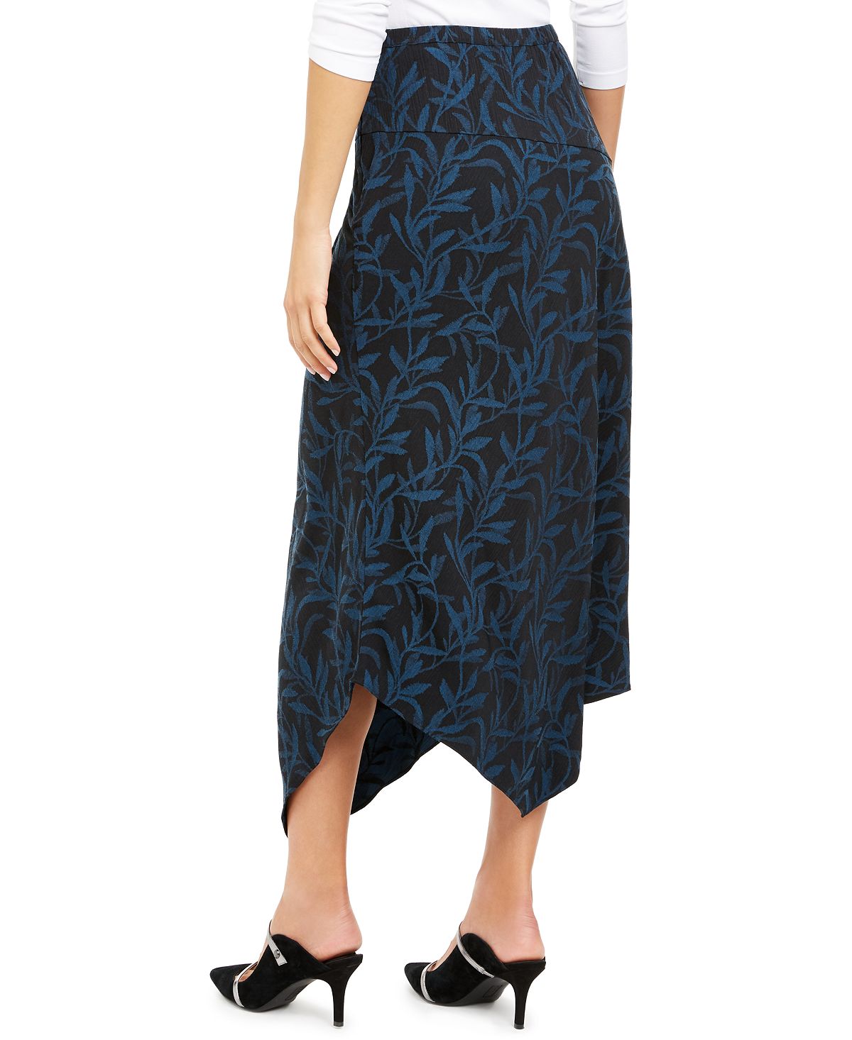 Saia MIDI assimétrica estampada feminina Alfani azul tamanho 14