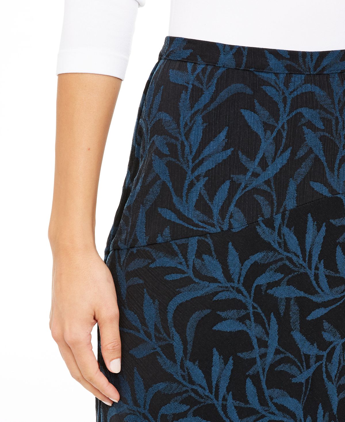 Saia MIDI assimétrica estampada feminina Alfani azul tamanho 14