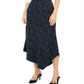 Saia MIDI assimétrica estampada feminina Alfani azul tamanho 14